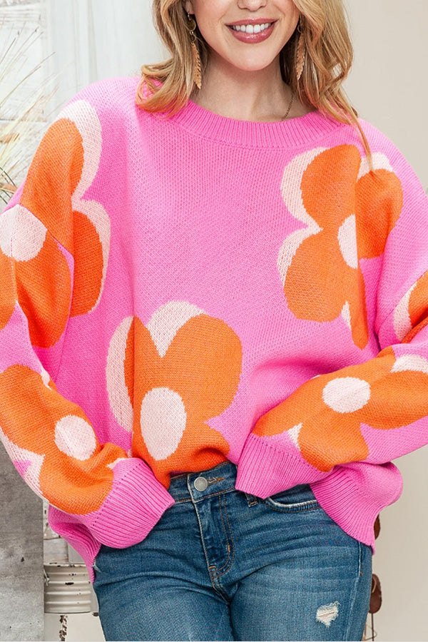 POS | Floral Cable Knitted Sweater