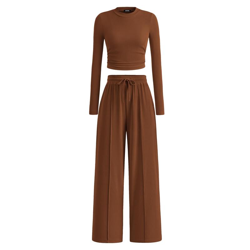 MIRELAT - Ribbed Knit Long Sleeve Crop