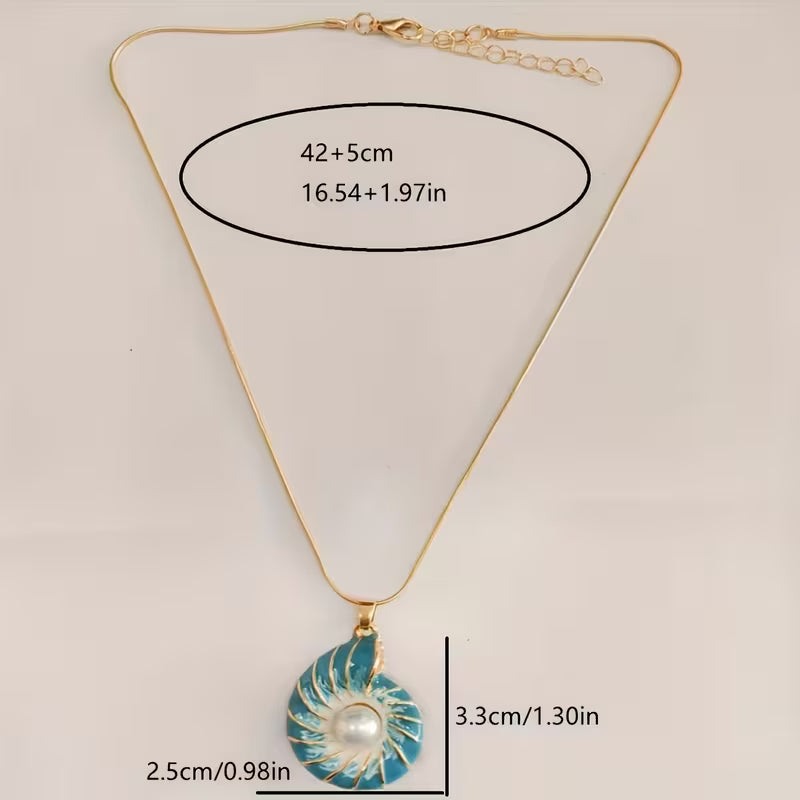 Necklace with shell pearl pendant