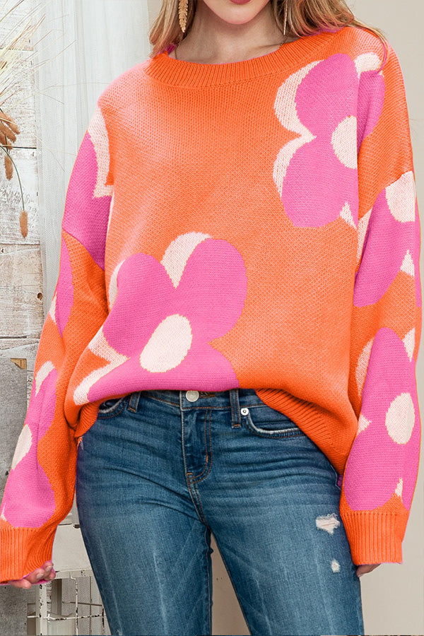 POS | Floral Cable Knitted Sweater