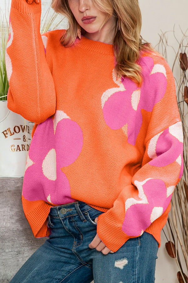 POS | Floral Cable Knitted Sweater