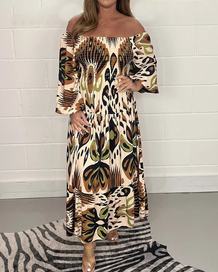 Lucy | Convertible Off-Shoulder Maxi Dress – Elegant &amp; Flowy