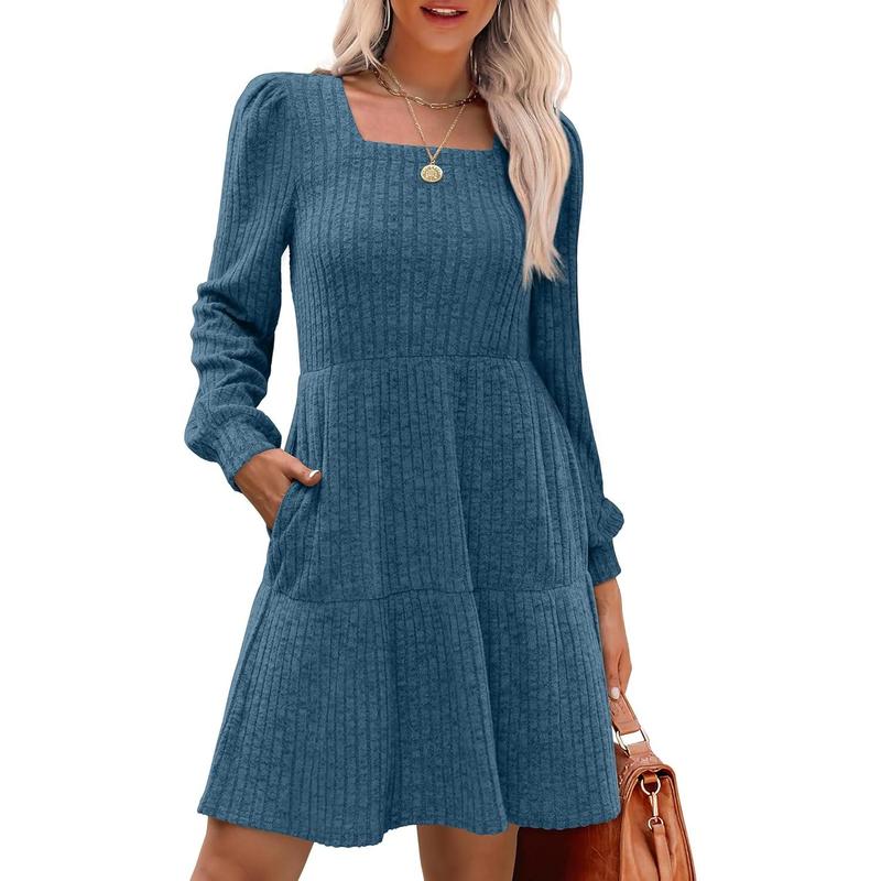 ELIZAT - Cozy Square Neck Long Sleeve