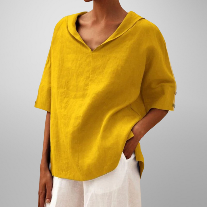 Calista - V-NECK TOP WITH COLLAR