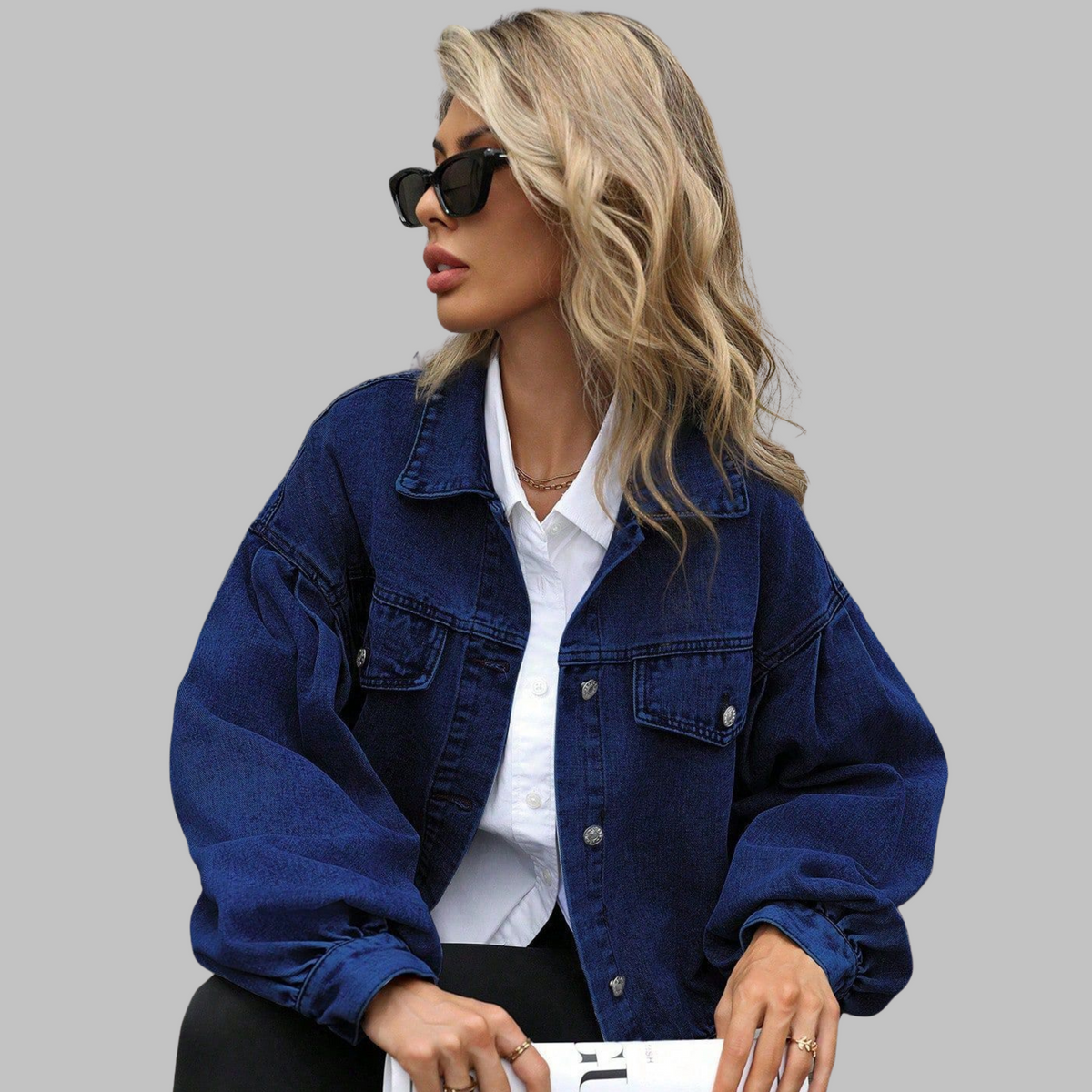 HEILA™ - Casual Long Sleeve Button Down Jacket