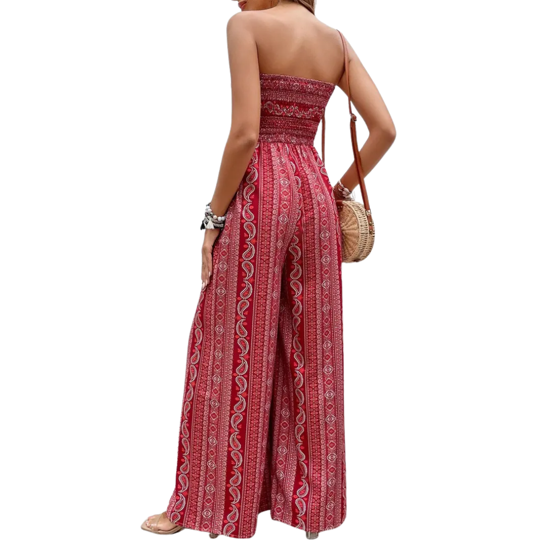 CRESSWELL™ – Boho Floral Strapless Jumpsuit