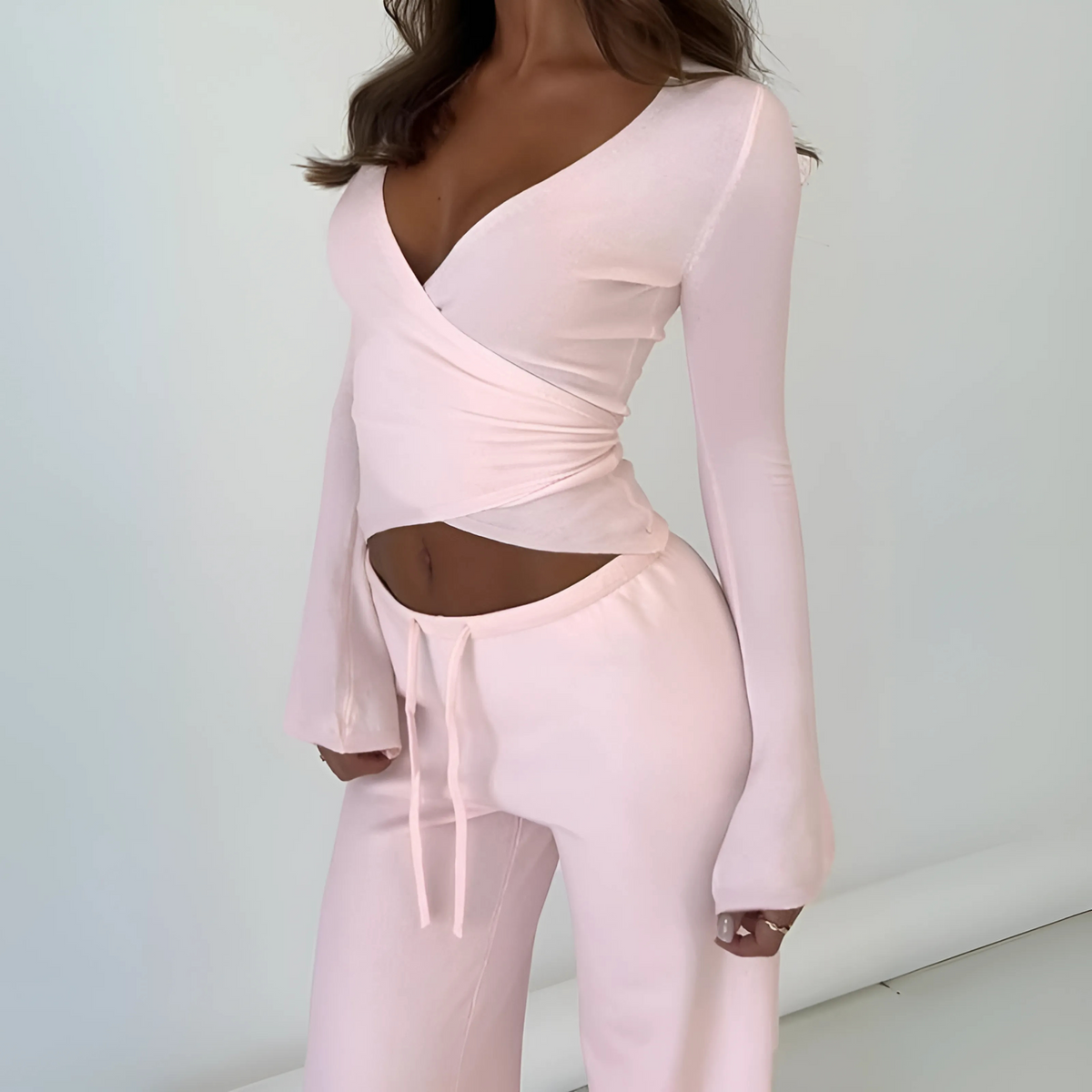 LETISAT - Chic V-Neck Long Sleeve Top