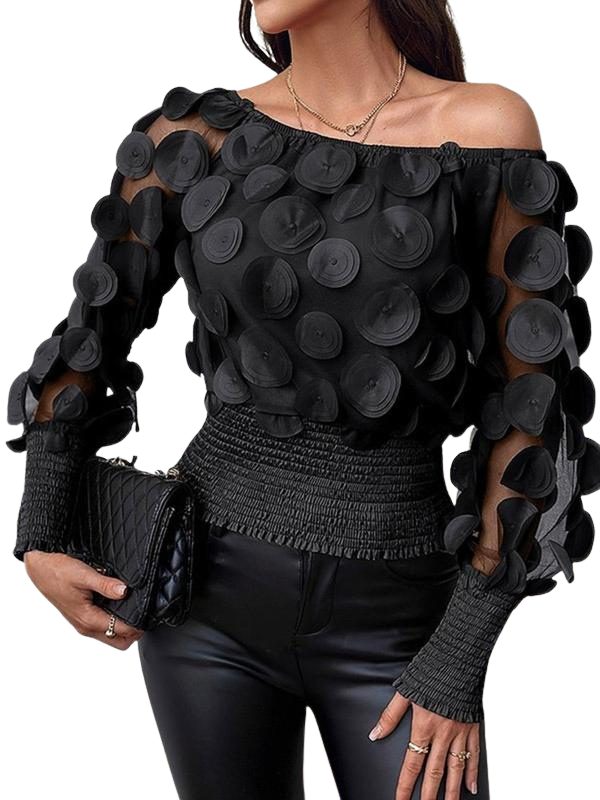 GWYNT - Sheer Bishop Sleeve Blouse