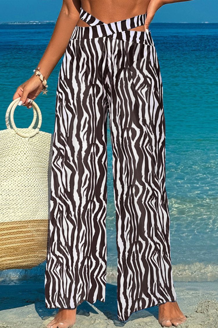 Mesh Loose Elastic Wide-Leg Pants