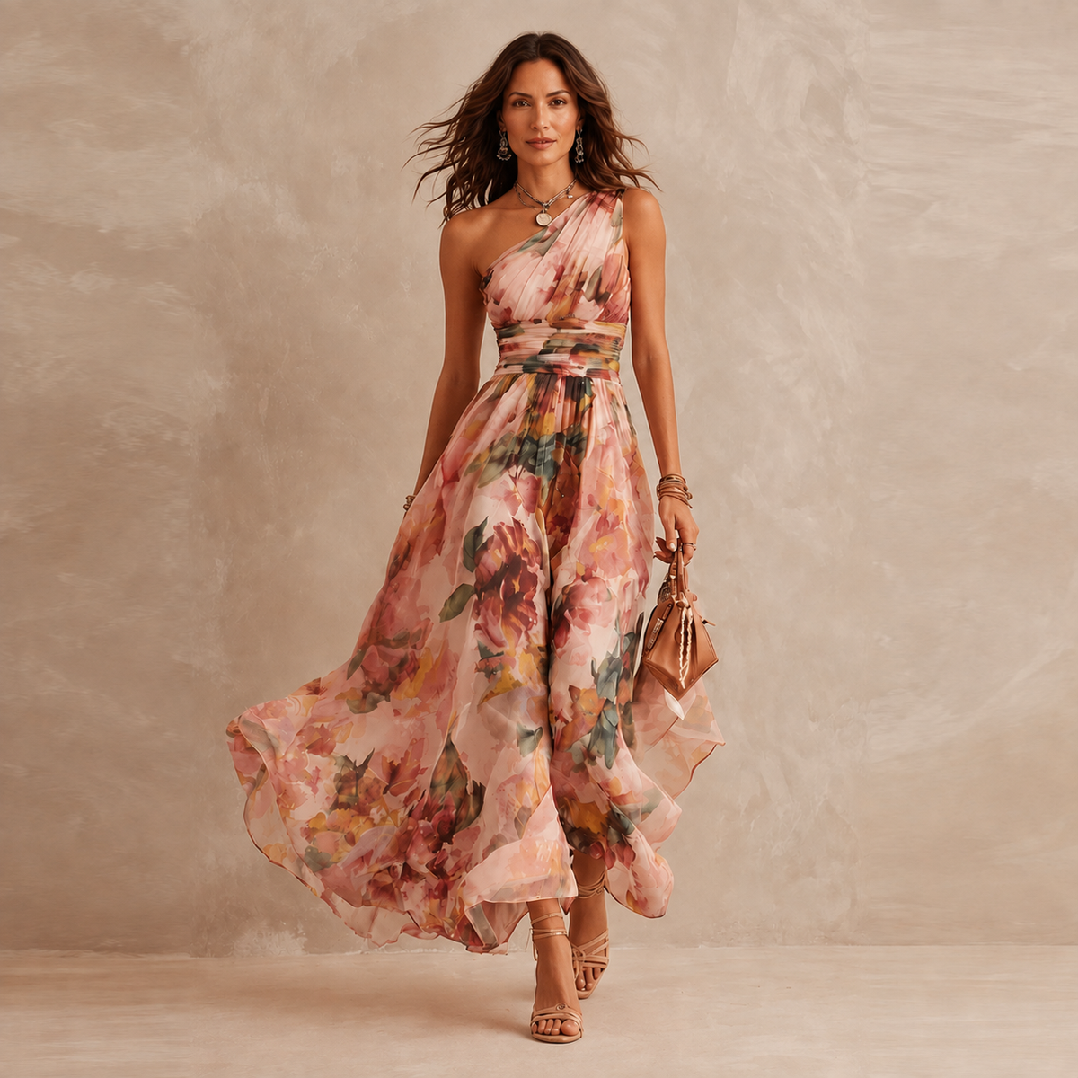 Amelia | One-Shoulder Floral Maxi