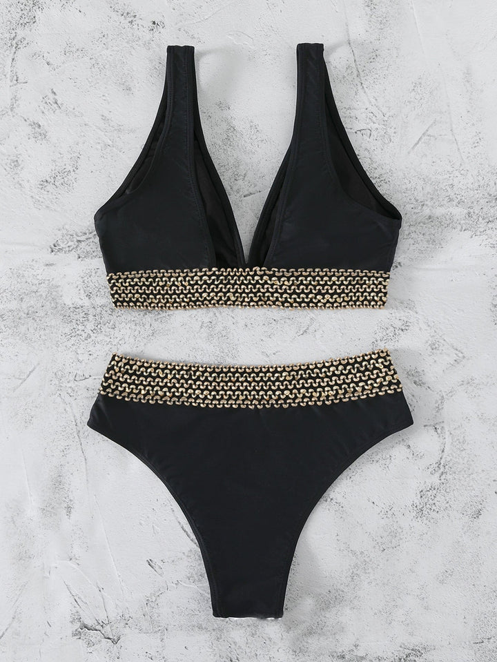 V Neck Bikini Set
