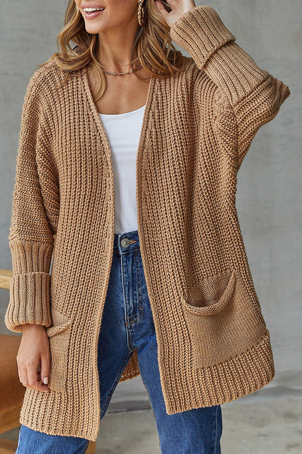 BRITTANY | loose mid length sweater cardigan coat large size casual