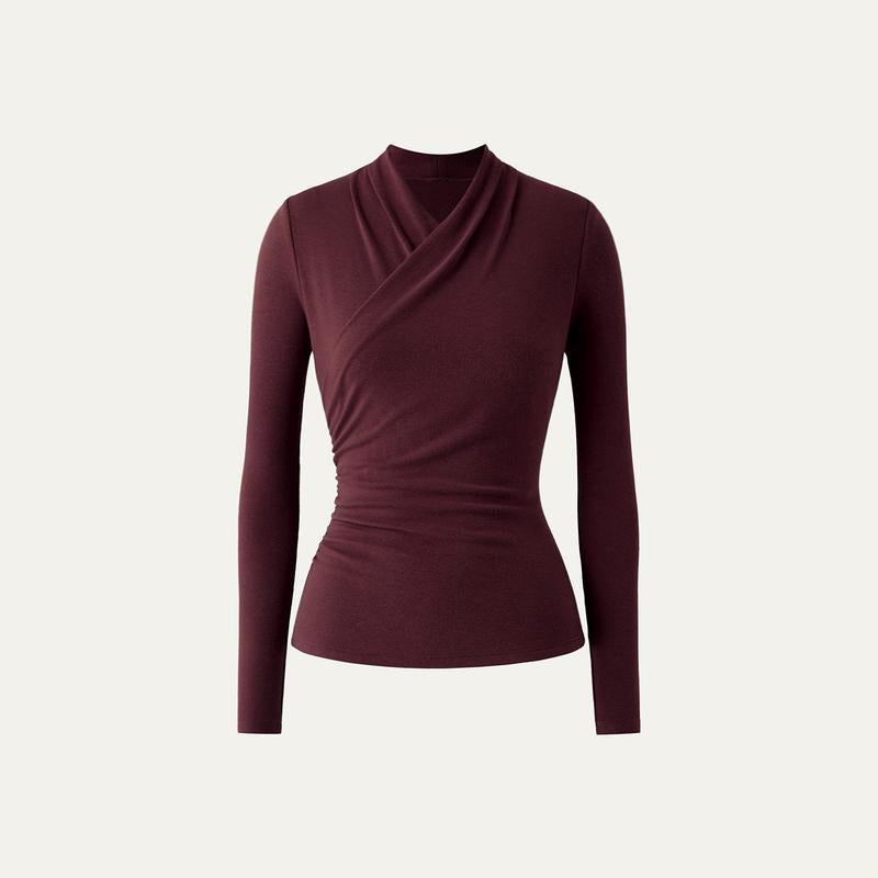 NICAT - Simple Surplice Long Sleeve Top