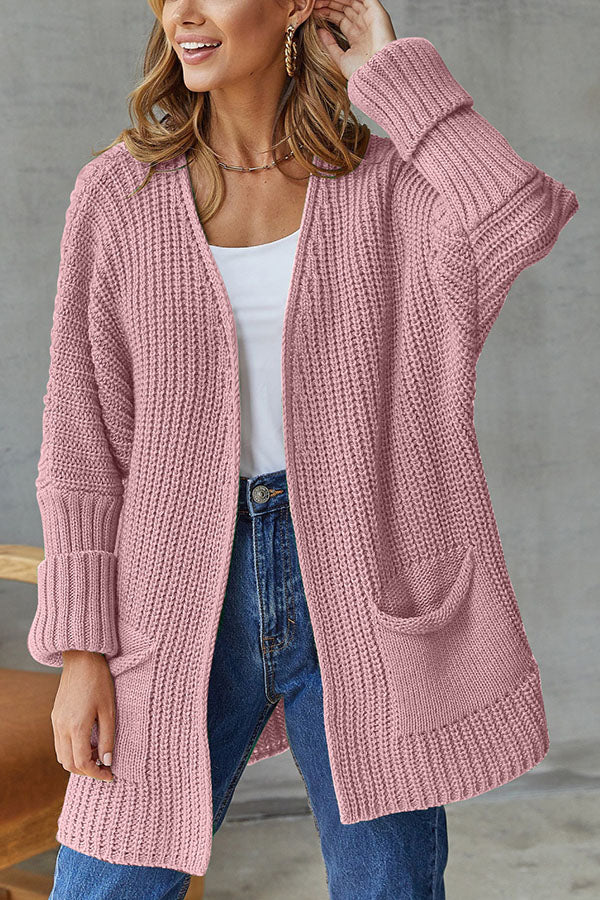 BRITTANY | loose mid length sweater cardigan coat large size casual