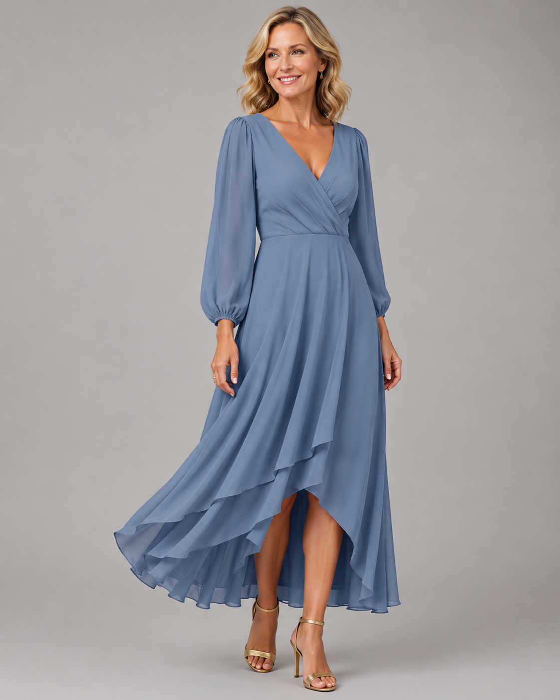 Mia™ - Elegant V-neck Long Dress