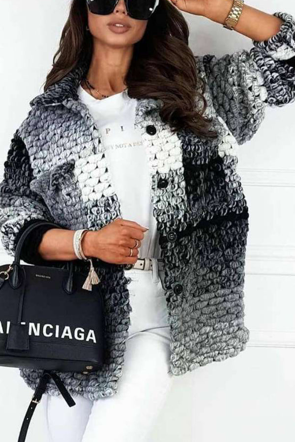 Fashion printed women's woolen jacket