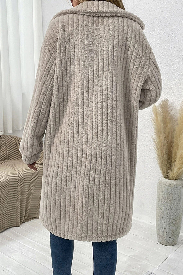 Diana lapel plush top coat