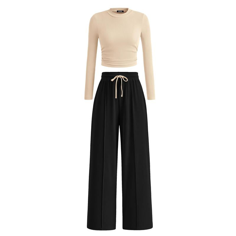 MIRELAT - Ribbed Knit Long Sleeve Crop
