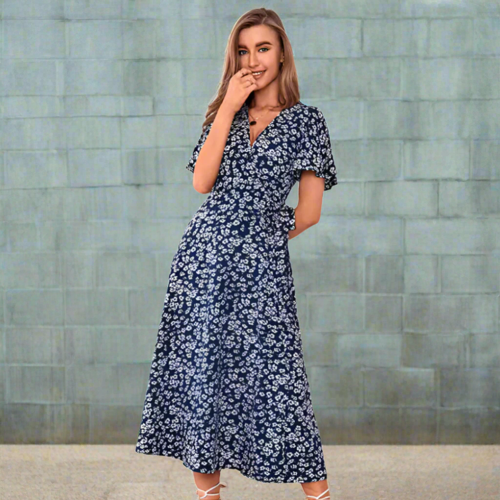 DALISAYT - Plus Size V-Neck Flounce Sleeve