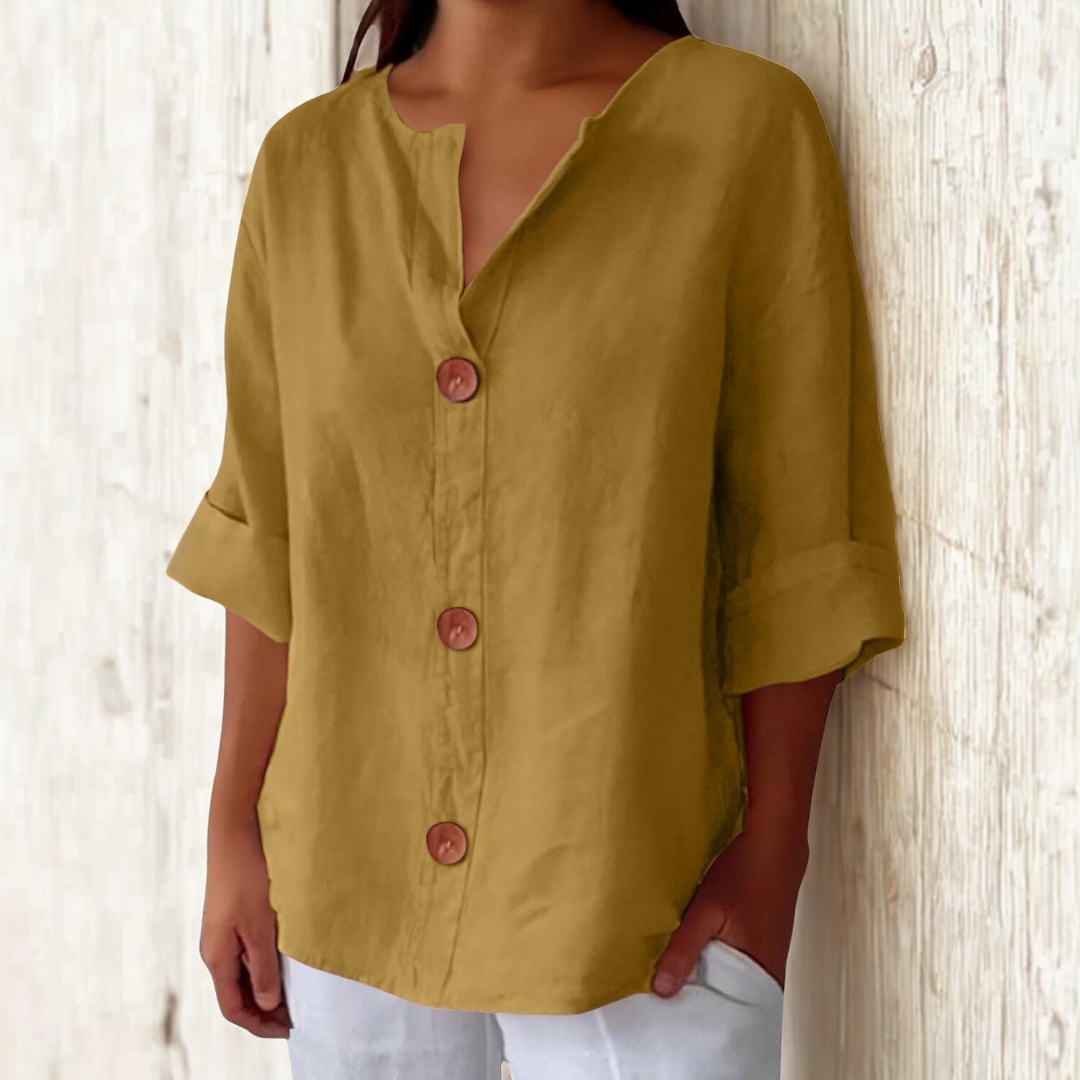 Clara - Casual Linen Blouse