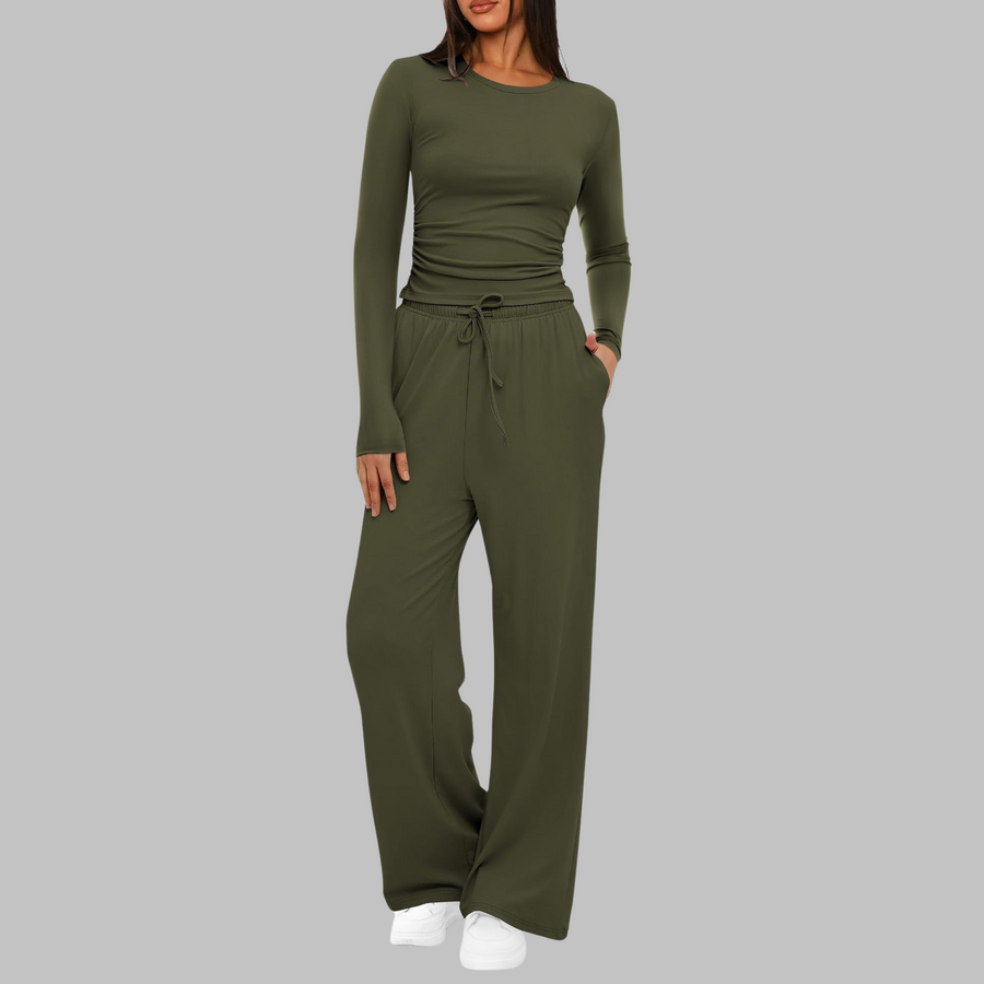 BELLET - Long Sleeve Top and Wide