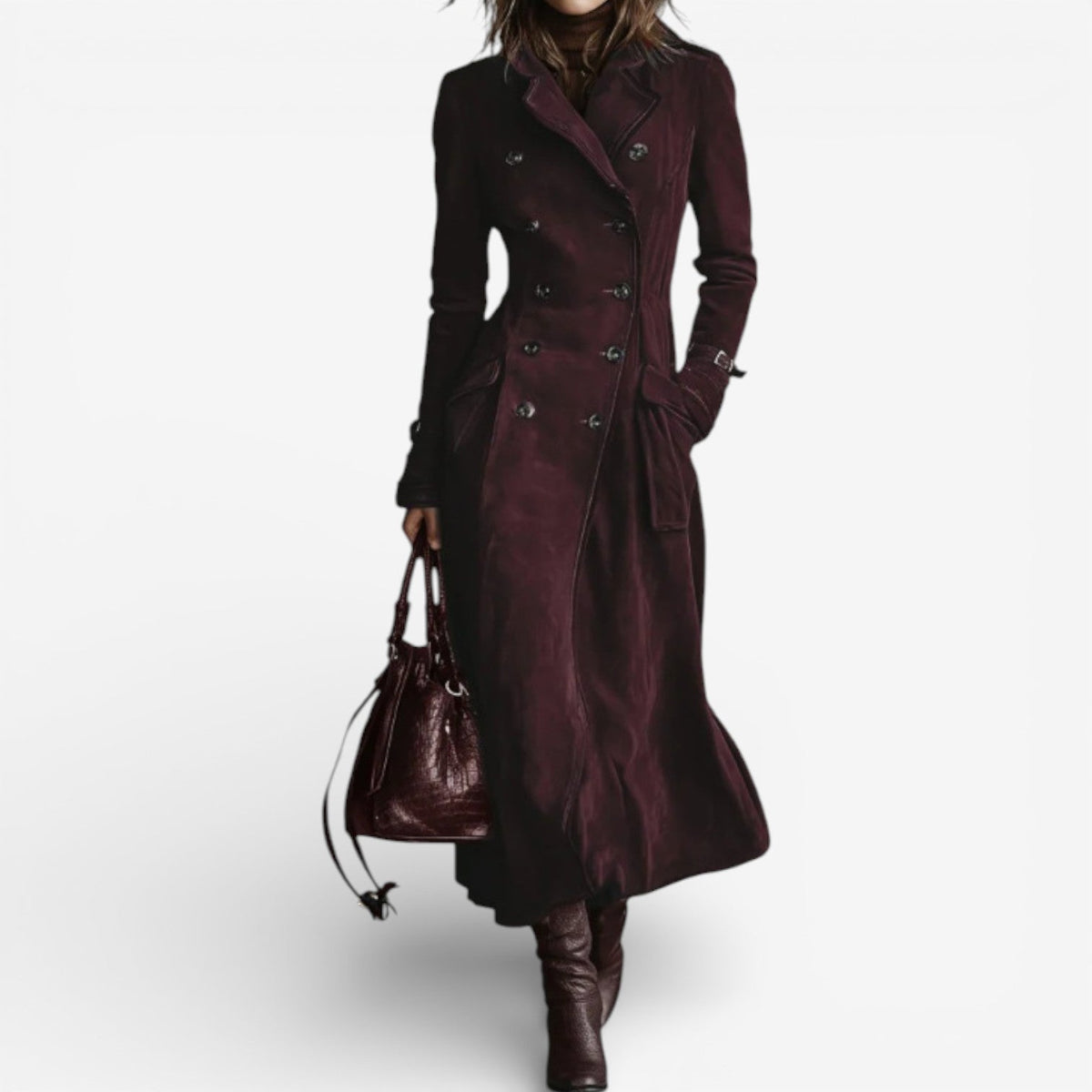 Nathaly™ Suede Trench Coat