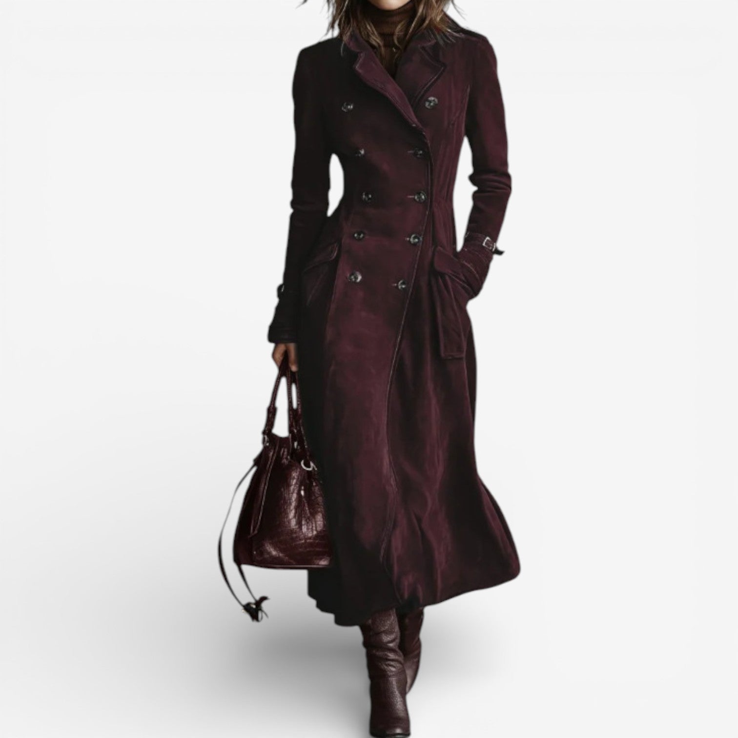 Nathaly™ Suede Trench Coat
