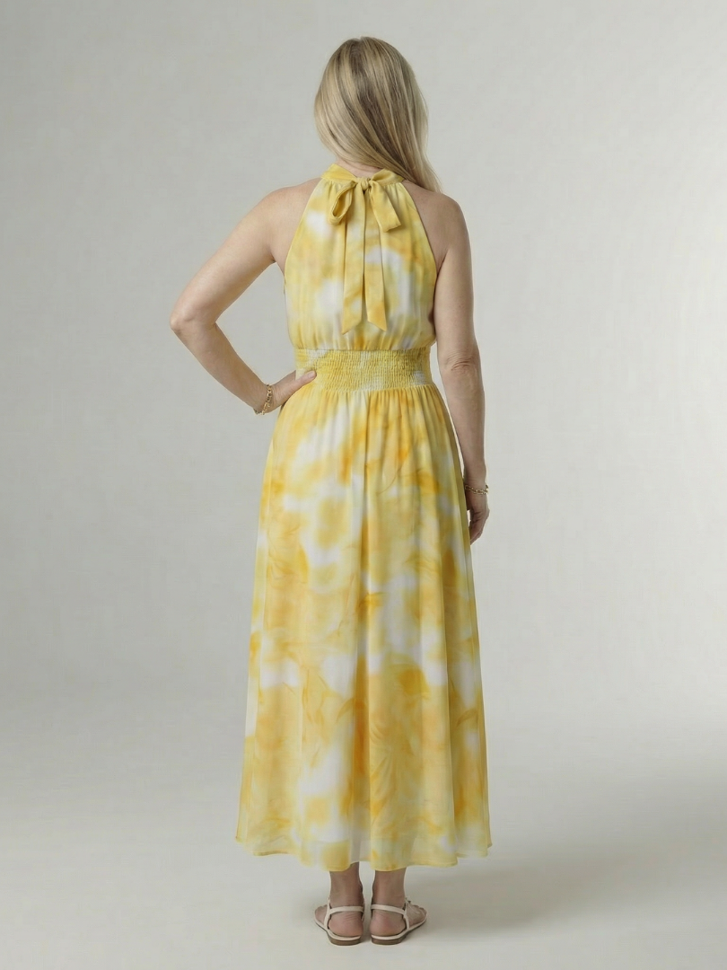 Sylin™ - Gathered Halter Midi Dress