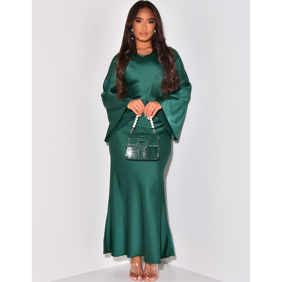ARIANAT - Satin Fitted with Tie Back