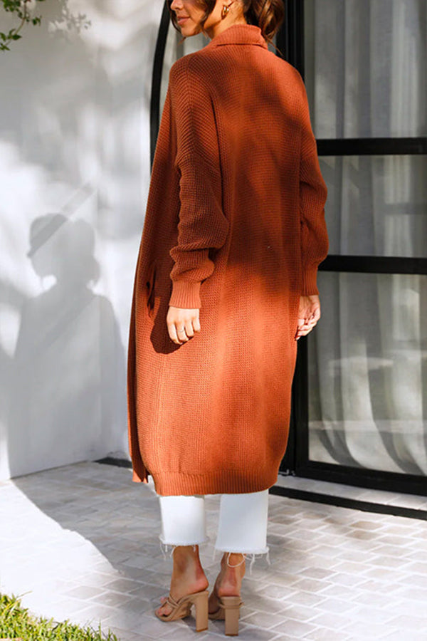 OFD | Shoulder Pocketed Long Sweater Cardigan