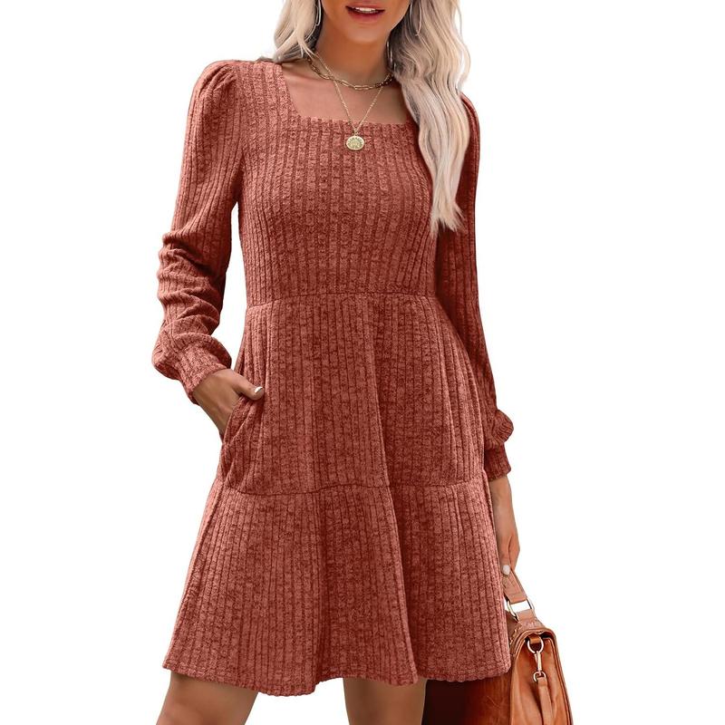 ELIZAT - Cozy Square Neck Long Sleeve