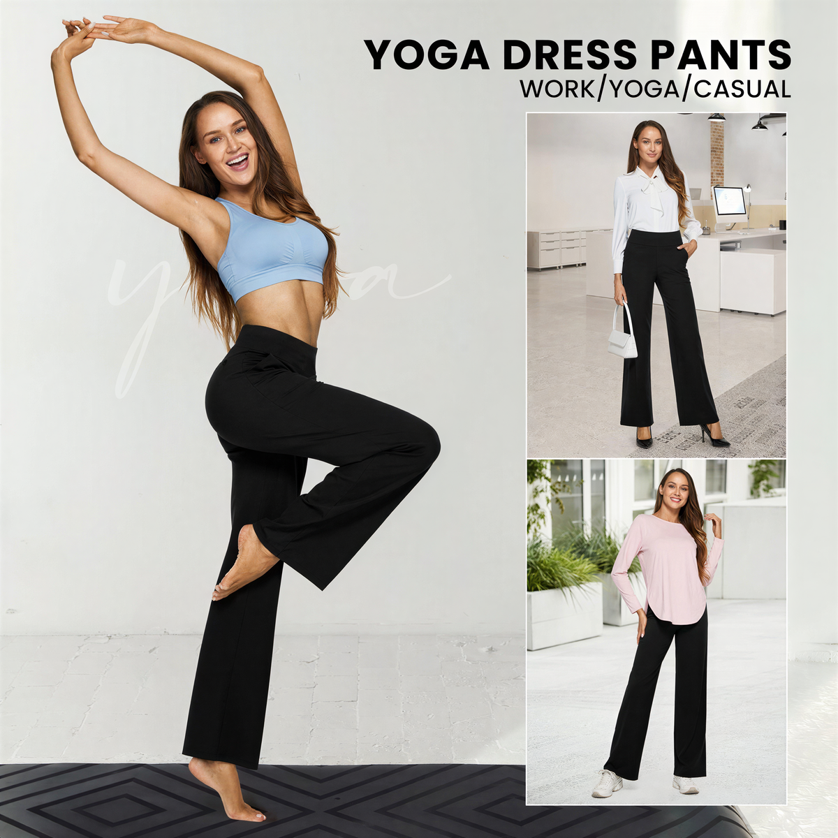 WHITNEYT - Comfortable High-Waist Wide Leg Pants
