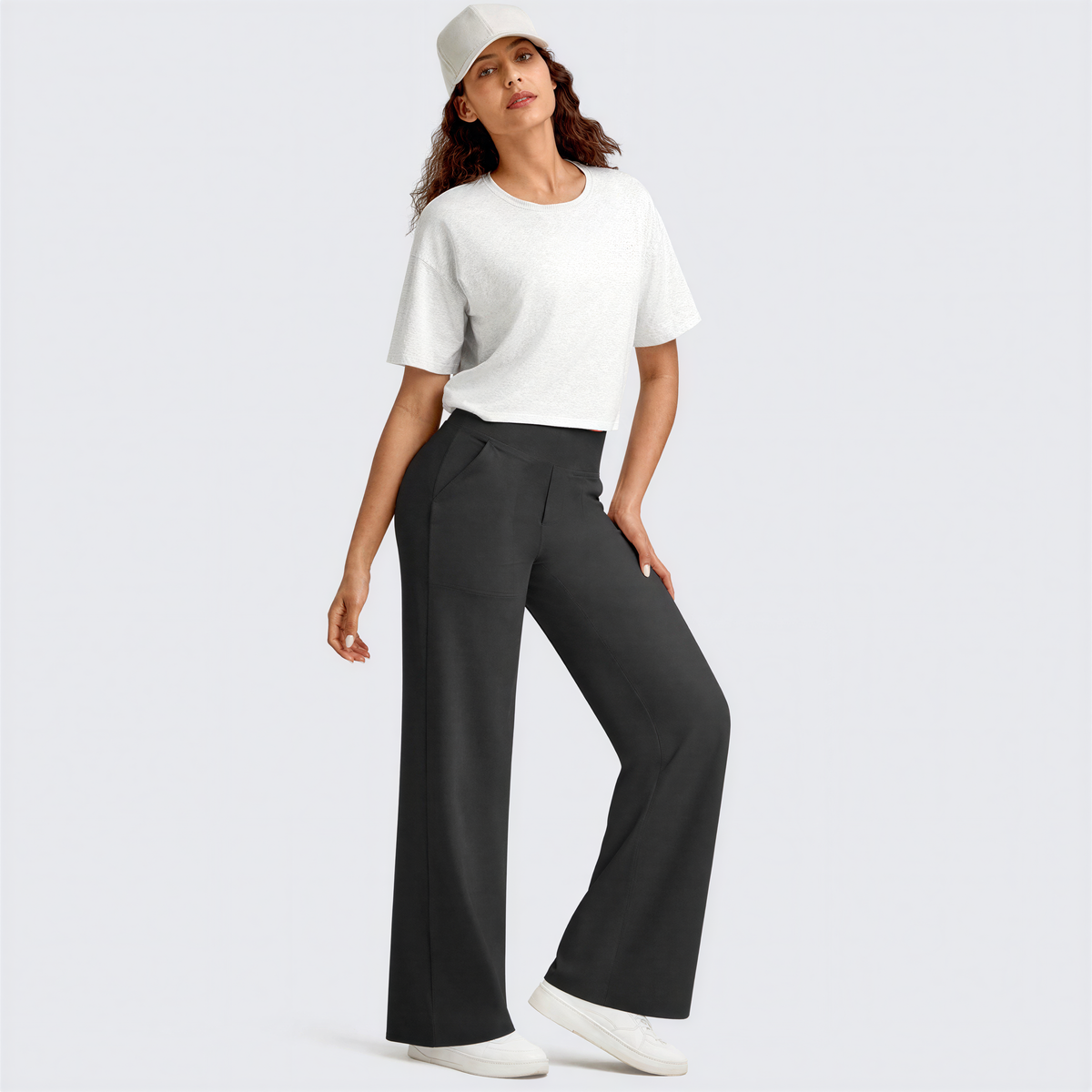 WHITNEYT - Comfortable High-Waist Wide Leg Pants