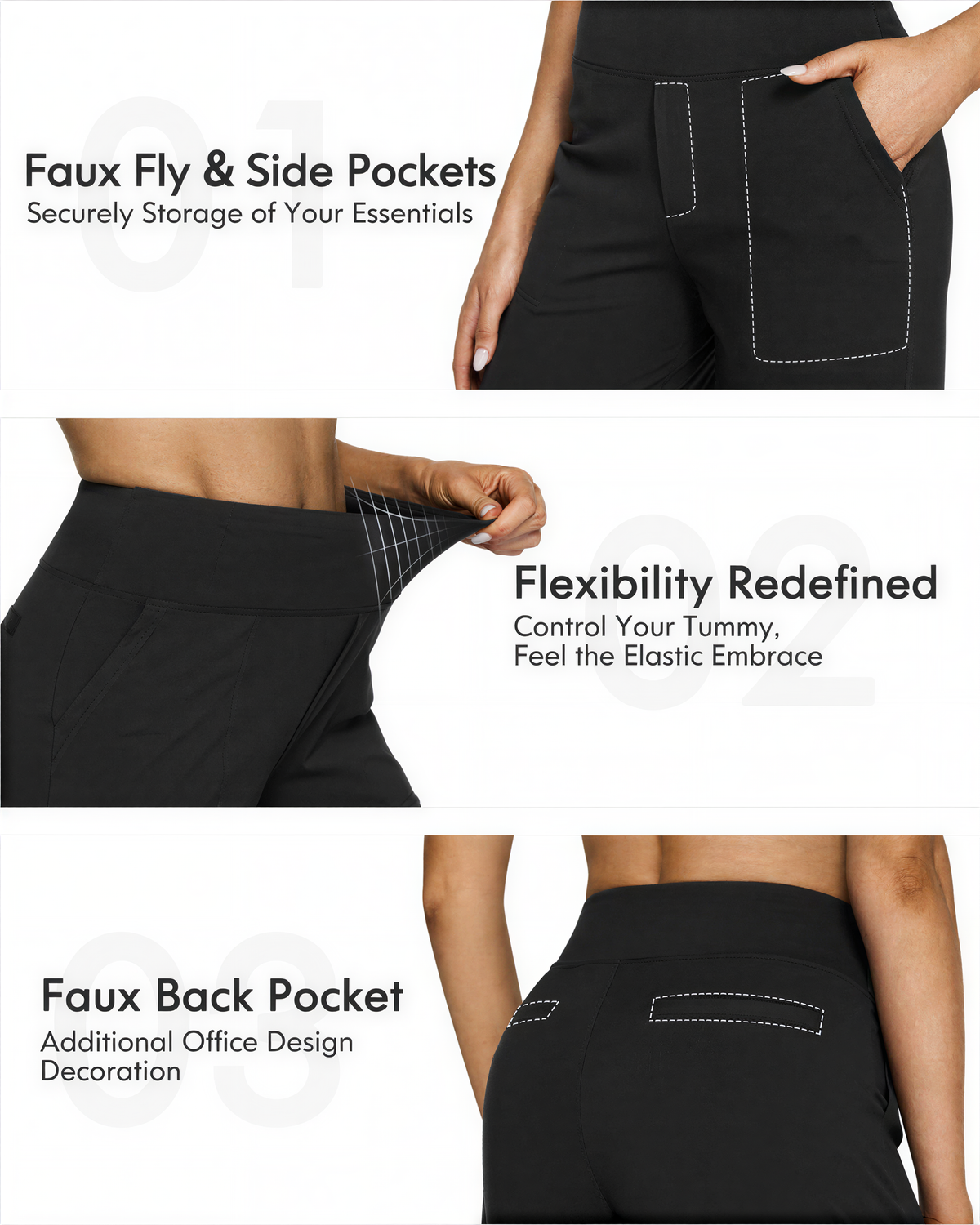 WHITNEYT - Comfortable High-Waist Wide Leg Pants