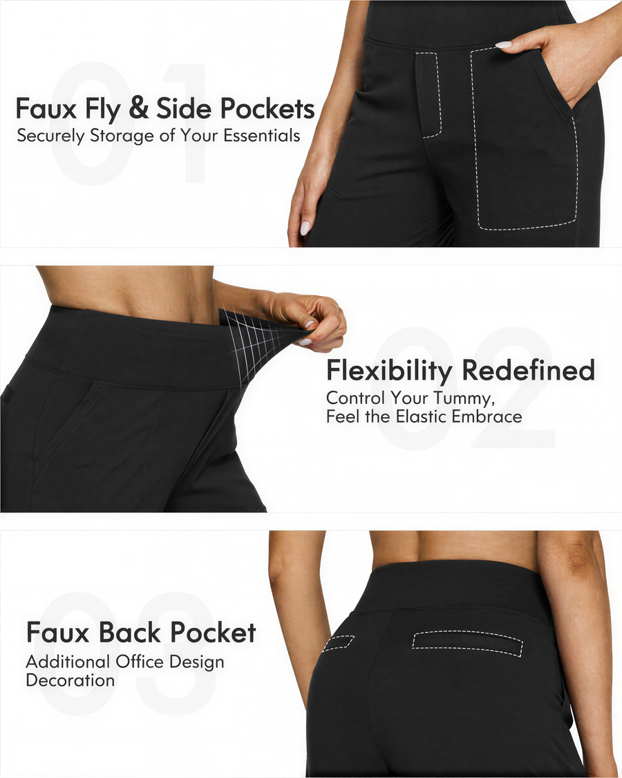 WHITNEYT - Comfortable High-Waist Wide Leg Pants