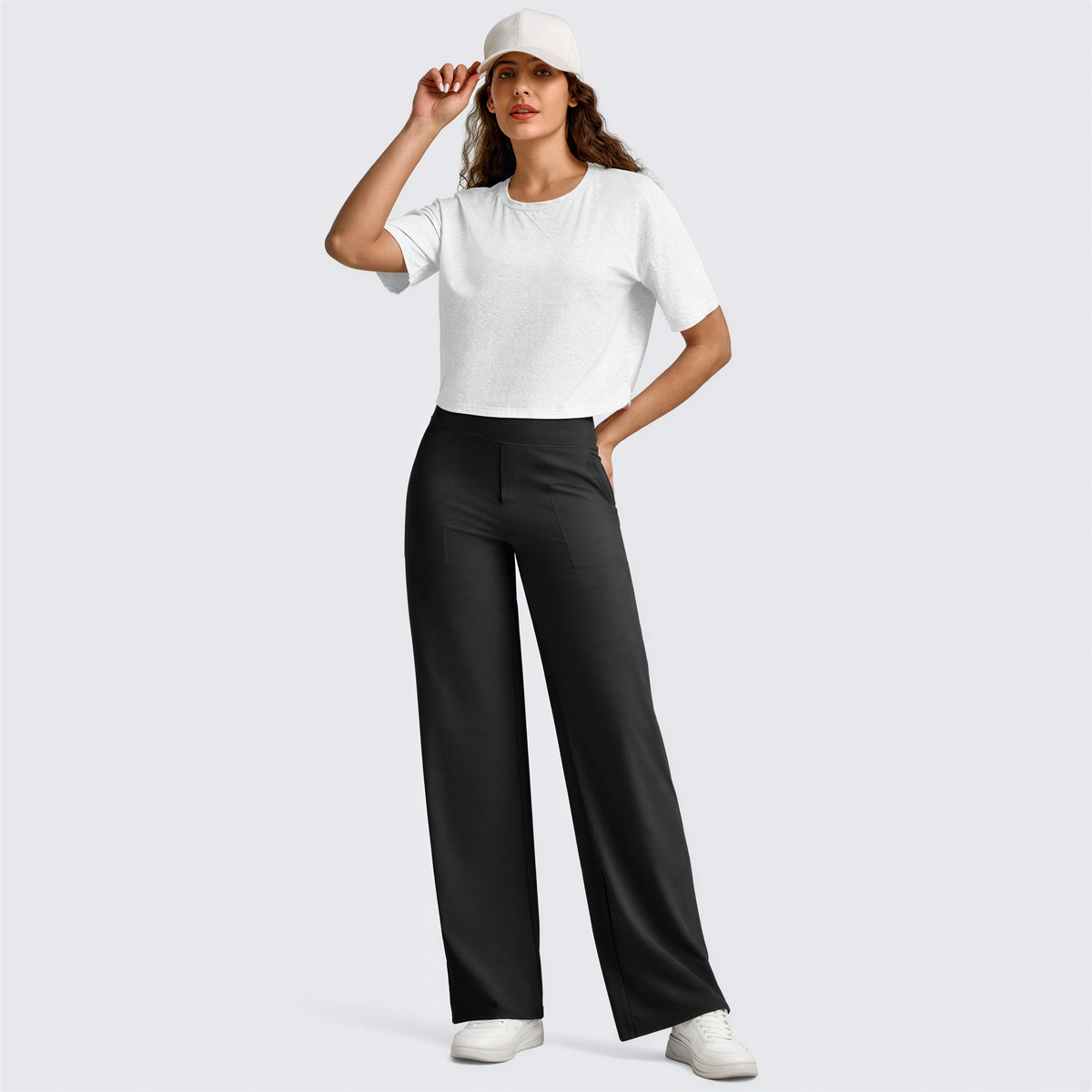 WHITNEYT - Comfortable High-Waist Wide Leg Pants