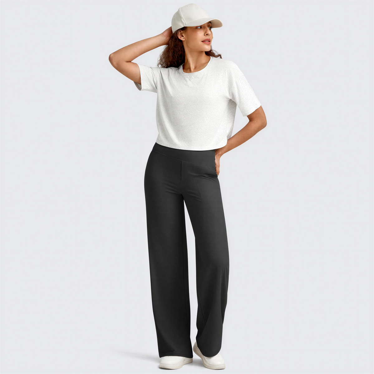WHITNEYT - Comfortable High-Waist Wide Leg Pants