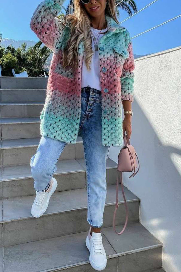 Fashion printed women's woolen jacket