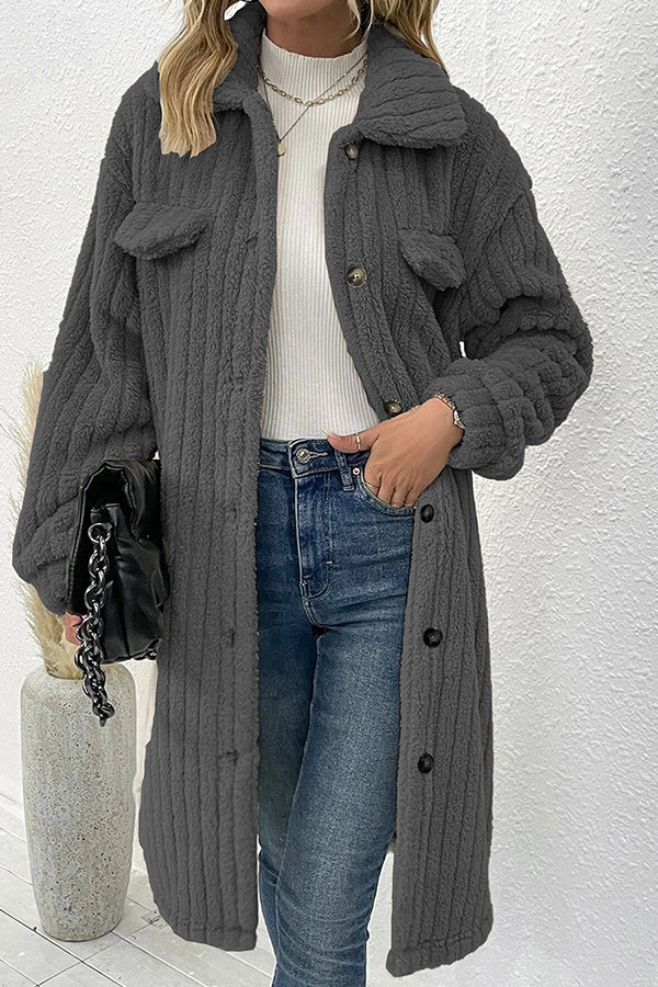 Diana lapel plush top coat