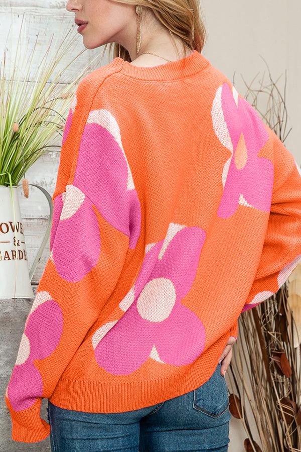 POS | Floral Cable Knitted Sweater