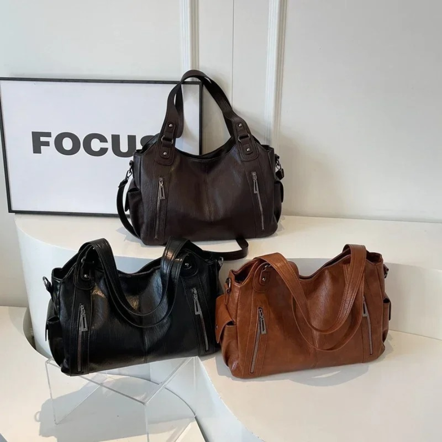 Uma | Dual Zipper Large Capacity Shoulder Bag