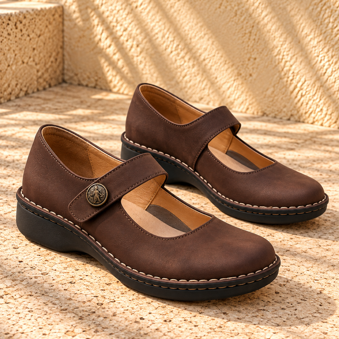 Joan | Orthopaedic Mary Jane Flats with Strap Closure