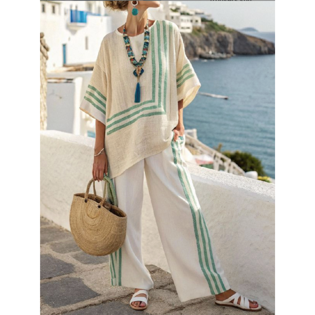 Marina TRQS | Striped Two-Piece Set