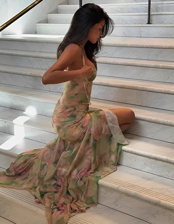 Fiorellina | Romantic Floral Corset Maxi Dress