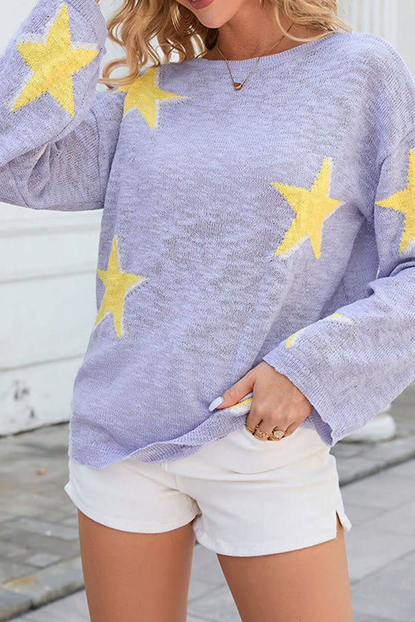 STAR | knitted long sleeve sweater