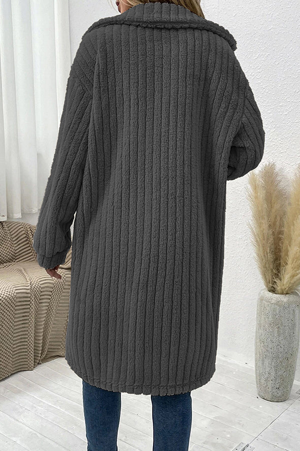Diana lapel plush top coat