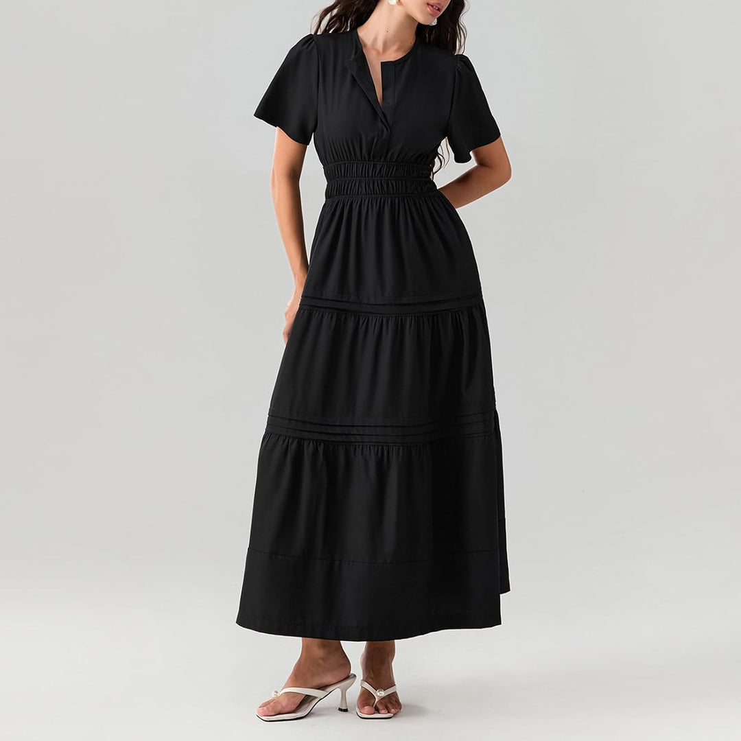 Lely | Lemon Dress V Neck Flowy Aline Beach Dress