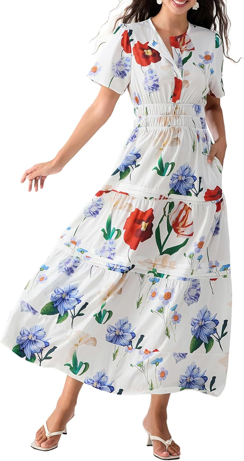 Lely | Lemon Dress V Neck Flowy Aline Beach Dress