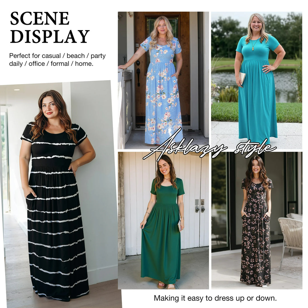 ASHLEY | Casual Long Dresses with Pockets