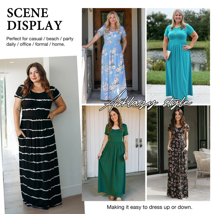 ASHLEY | Casual Long Dresses with Pockets